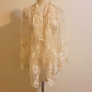 Alberto makali lace cascade blazer size large.